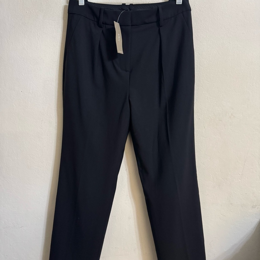J. Crew Black Dress Pants with Smooth Fabric and Comfortable Fit Size 4P NWT